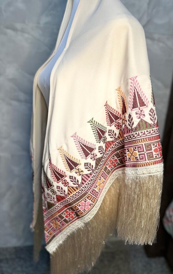 Elegant Handwoven quilted Shawl with Intricate Geometric Embroidery