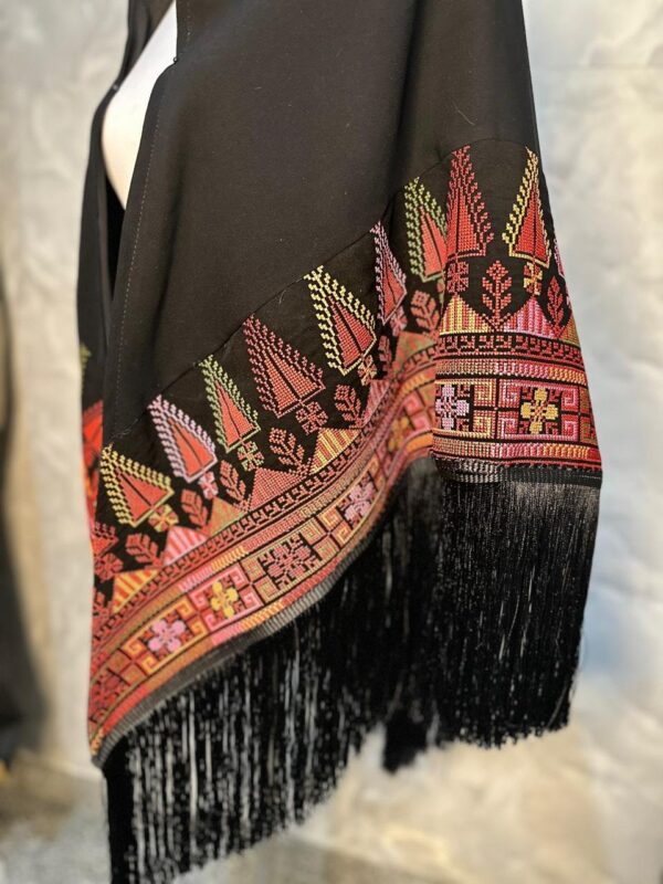 Elegant Handwoven quilted Shawl with Intricate Geometric Embroidery
